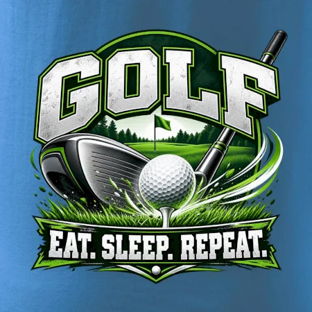 Golfová palica s loptičkou eat sleep repeat