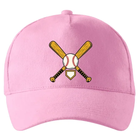 Zkřížené baseballové pálky a míček