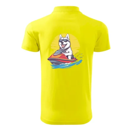 Husky na vodnom skútri
