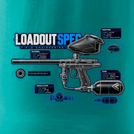 Technický výkres výstroja pre paintball