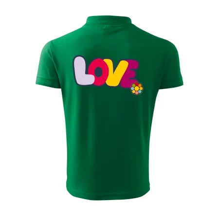 Love nápis s kvetinou