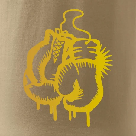 Box rukavice - zlatá potlač