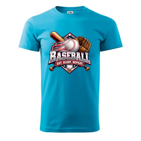 Baseballová pálka s rukavicou eat sleep repeat