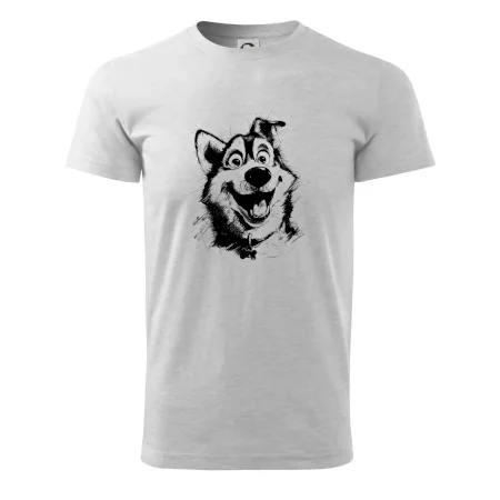 Čiernobiela karikatúra husky