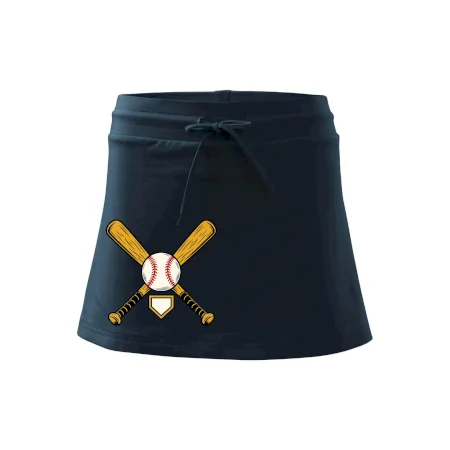 Zkřížené baseballové pálky a míček