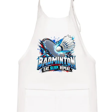Bedmintonová raketa s košíčkom eat sleep repeat