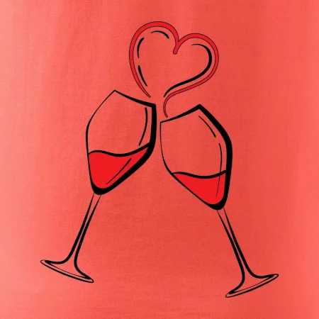 Víno je láska jednoduchý nákres