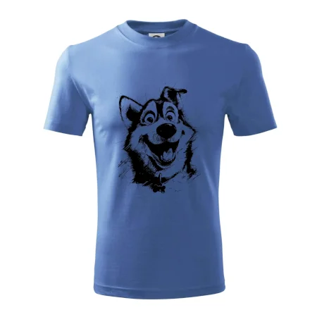 Čiernobiela karikatúra husky