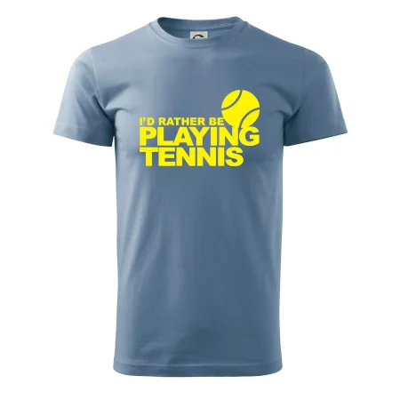 Playing tennis