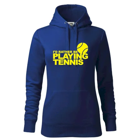 Playing tennis