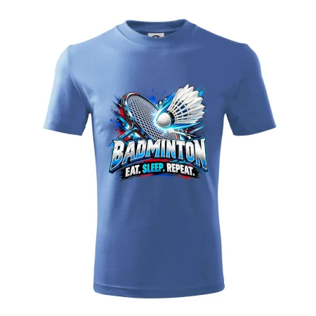 Bedmintonová raketa s košíčkom eat sleep repeat