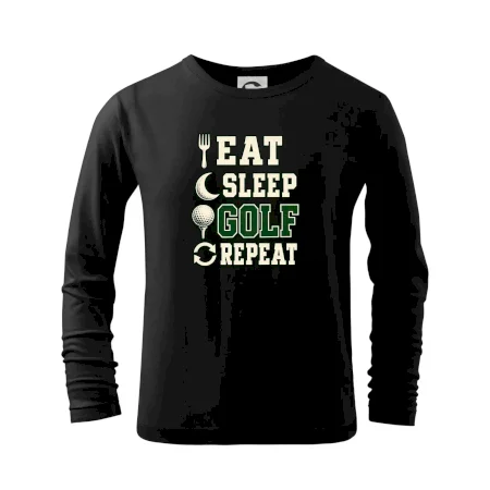 Eat sleep golf repeat typografie