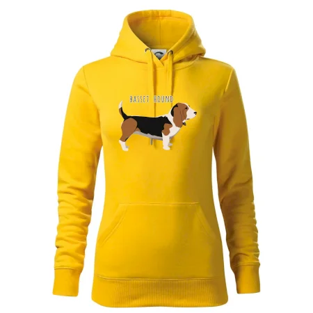 Basset hound pes s nápisom