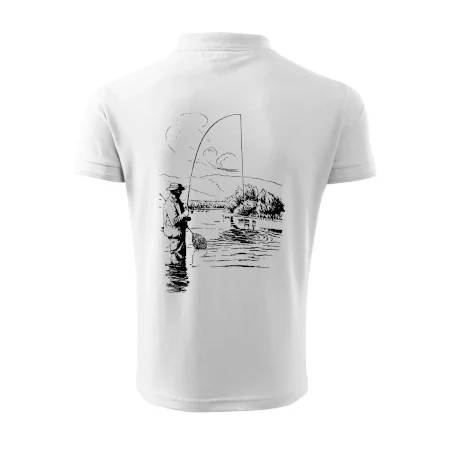 Kreslený rybár s podberákom