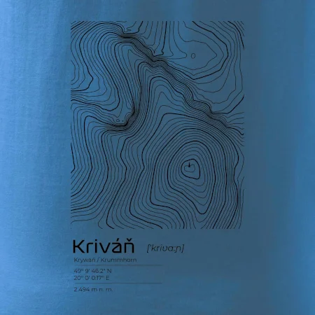 Kriváň - vrstevnice v obdĺžniku