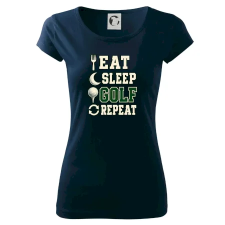 Eat sleep golf repeat typografie