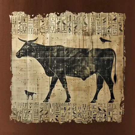 Egyptské hieroglyfy krava
