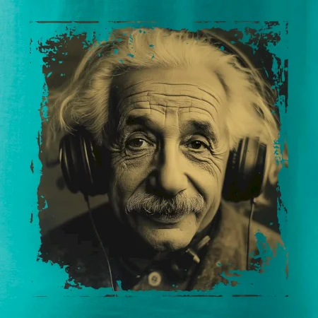 Albert Einstein so slúchadlami