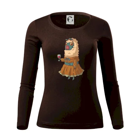 Alpaka s vínom žena