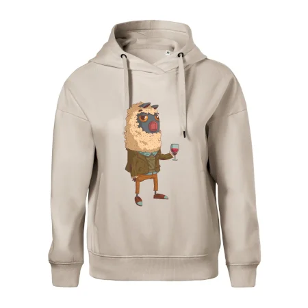 Alpaka s vínom muž