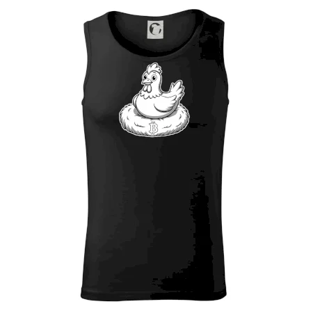 Kurča sediace na bitcoinovom hniezde