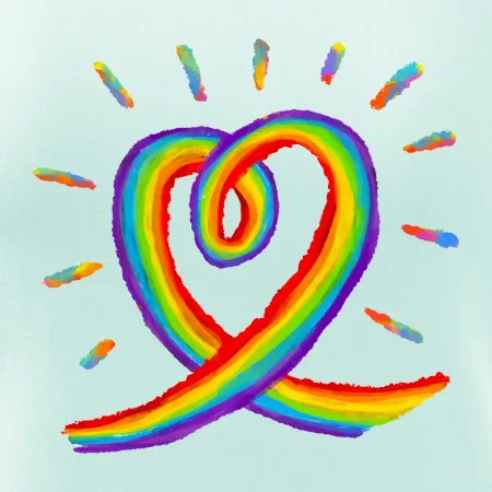 Srdce pride dúha kreslená