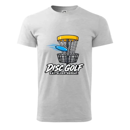 Discgolfový kôš s letiacim diskom eat sleep repeat