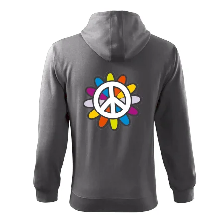 Peace symbol s kreslenou kvetinou