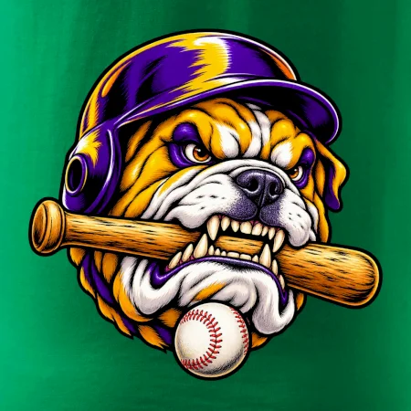 Baseballový buldok s pálkou