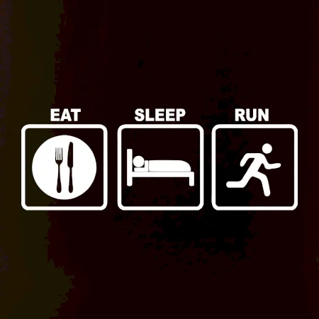 Eat sleep run štvorce