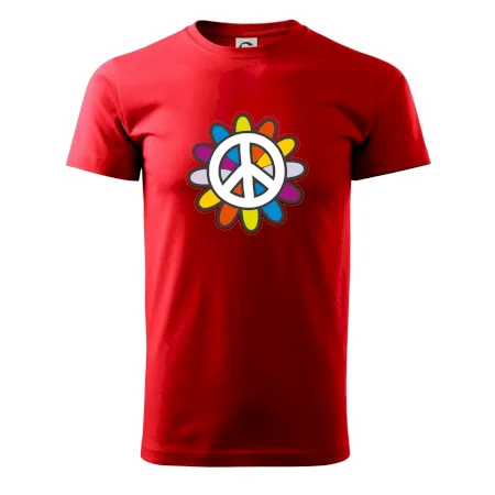 Peace symbol s kreslenou kvetinou