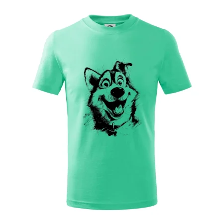 Čiernobiela karikatúra husky