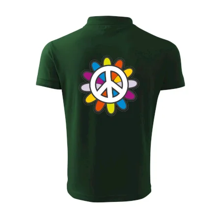 Peace symbol s kreslenou kvetinou