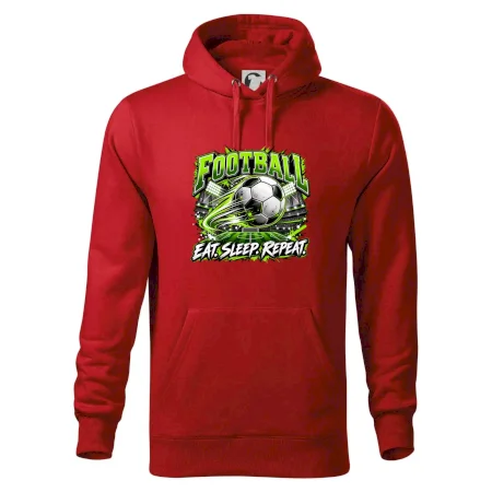 Futbalová lopta a štadión eat sleep repeat