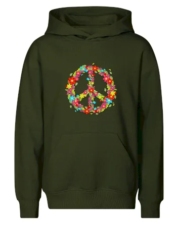 Peace symbol červené kvety