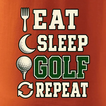 Eat sleep golf repeat typografie