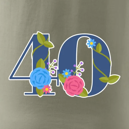 Kvetinové číslo kreslené - 40