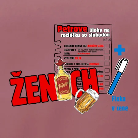 Tričko na rozlúčku s úlohami na chrbte + nápis ženích