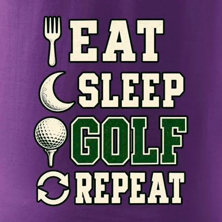 Eat sleep golf repeat typografie