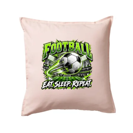 Futbalová lopta a štadión eat sleep repeat