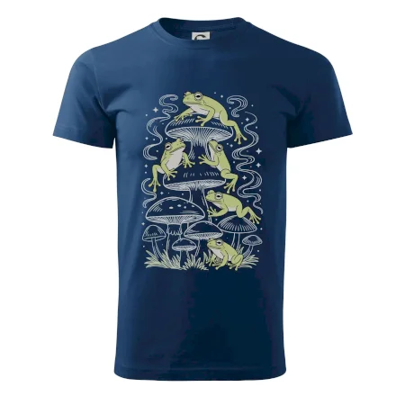 Goblincore frogs and various mushrooms