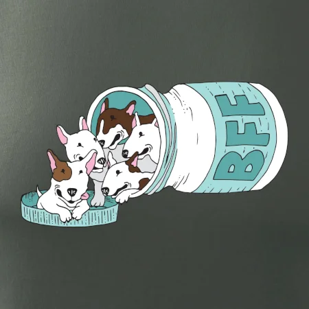 Bullterrier Friends Forever zelené (Pecka design)