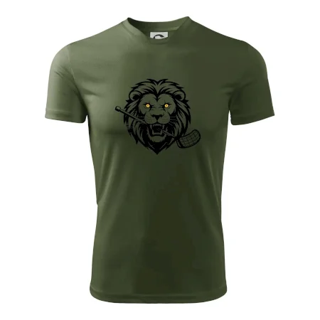 Floorball - Lev s hokejkou v tlamě