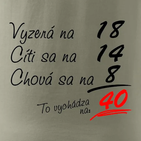 Vyzerá, cíti sa, chová sa - 40 rokov