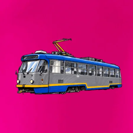 T3R SLF modrošedá kresba fixem