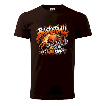 Basketbalový kôš s loptou eat sleep repeat