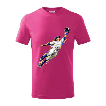 Baseballový polař chytá míček ve výskoku