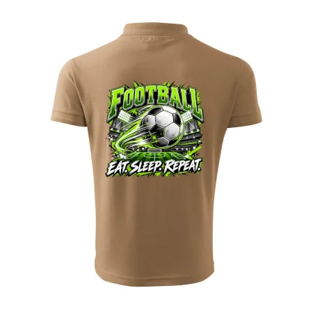 Futbalová lopta a štadión eat sleep repeat