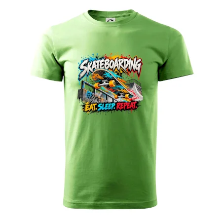 Skateboard ve street stylu eat sleep repeat