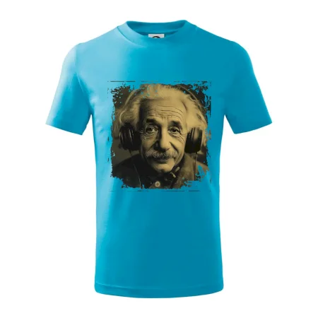 Albert Einstein so slúchadlami